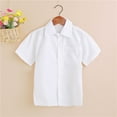 thumbnail image 1 of Girls Button Down Shirts Girls White Shirt Dress Shirt Boys Formal Outfit Boys Uniform Shirts 8-9 Years Summer&nbsp;Clothes, 1 of 4
