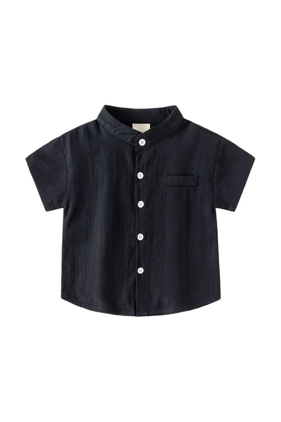 Girls Button Down Shirts Graduation Shirt Black Polo Shirts Boys Uniform Shirts 9-10 Years