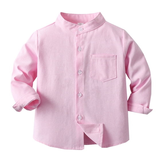 Girls' Button Down Shirts Graduation Shirt Boys Pink Dress Shirt Boys School Uniform Shirts 4-5 Years