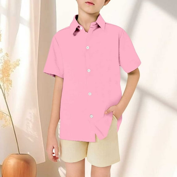 Girls Button Down Shirts Pink Button Down Shirt Girls Graduation Shirts Uniform Shirts For Girls 10-11 Years Summer Clothes