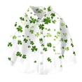 thumbnail image 1 of Girls Button Shirts for St. Patrick's Day Long Sleeves Clover Blouses Tshirts Kids Casual Lapel Neck Tee Outfits 2025 Fashion,06_Green, 1 of 4