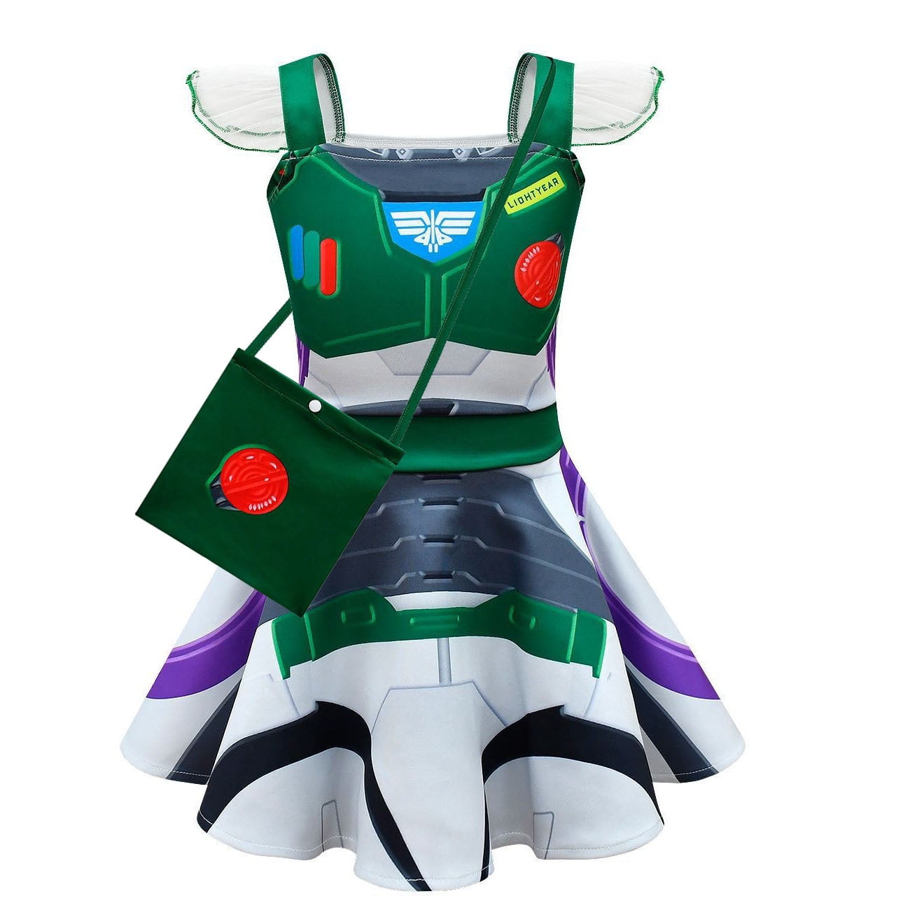 Girls Buzz Lightyear Costume Dress Set Halloween Birthday Princess
