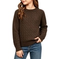 thumbnail image 1 of Girls Cable Knit Sweater, Long Sleeve Collar Pullover, Soft Fall Winter Top For Kids Coffee 7-8Years, 1 of 4