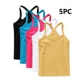 thumbnail image 1 of Girls Camisole - 5 Pack Cotton Girls Soft Tank Tops - Lightweight Spaghetti Strap Undershirts Girls Cami Tanks, 1 of 9