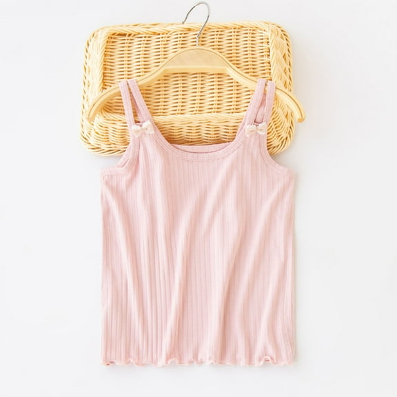 Girls' Camisole, Cotton Cami, Toddler Sizing, Soft and Breathable Sleeveless Undershirt Tops for Girls 3-14 Yearss