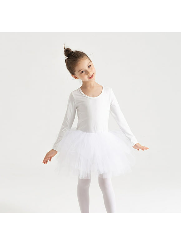 Girls' Camisole Dance Tutu Leotard with Fluffy 4-Layers Ballet Dress for Ballerina (18 Months - 7 Years)