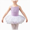 thumbnail image 1 of Girls Camisole Tutu Leotard with Sparkle Mesh and Bow Straps,Ballet Dance Dress, 1 of 7