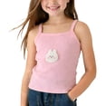thumbnail image 1 of Girls Camisoles Top Cute Spaghetti Strap Tank Tops Embroidered Sleeveless Ribbed Knitted Casual Summer Tanks 8 Years, Pink, 1 of 4