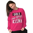 thumbnail image 1 of Girls Can Change World Feminism Equal Women Plus Size Crewneck Sweatshirt Brisco Brands 3X, 1 of 5