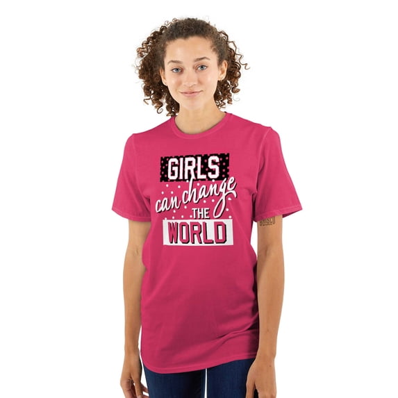 Girls Can Change World Feminism Equal Women's Graphic T Shirt Tees Brisco Brands S