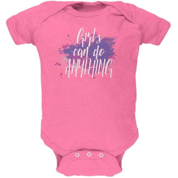 Girls Can Do Anything Girl Power Soft Baby One Piece Raspberry 18-24 M