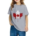thumbnail image 1 of Girls Canada Day Maple Leaf Tshirts Summer Short Sleeve Patriotic Shirts Kids Crew Neck Cotton T-Shirts Gray， 7 Years, 1 of 7