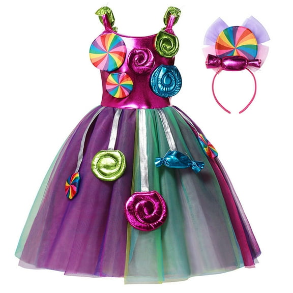 Girls Candy Costume Princess Dress Halloween Birthday Cosplay Dress up