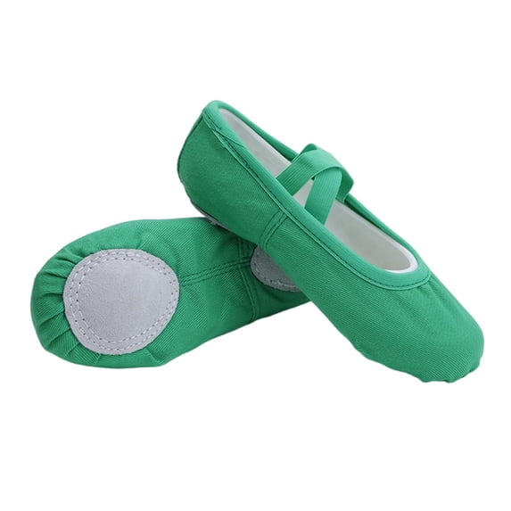 Girls Canvas Ballet Slippers Comfort Lining Split Sole Dance Flats for Little Kid Yoga and Dance Practice
