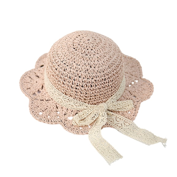 Girls Cap Adjustable Hollow Out Children Kids Braided Dome Hat for Hiking