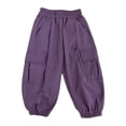 thumbnail image 1 of Girls Capr𝐢s Kids Cargo Wide Leg Jogger Pants Baggy Drawstring Summer Active Casual Lightweight Cropped Sweatpants Pockets, 1 of 5