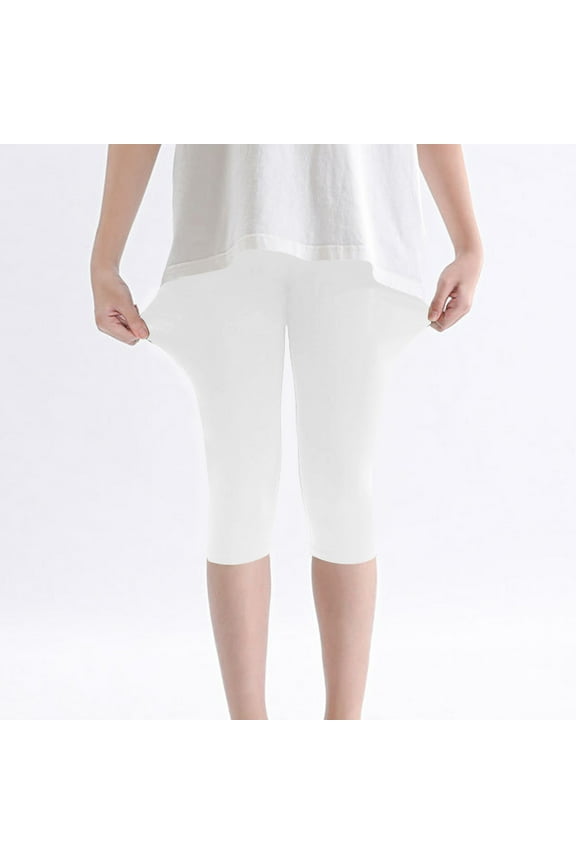 Girls Capri Leggings Pants Summer Yoga 3/4 Pants Casual High Waisted Athletic Running Dance Workout Pants for Kids