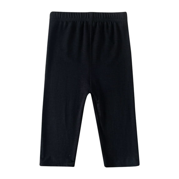 Girls Capris Leggings High Waisted Capris Leggings Yoga Athletic Tight Pants Kids Cycling Workout Pants Dance Stretchy Leggings Pants Fall Beach Pants Black 6Y