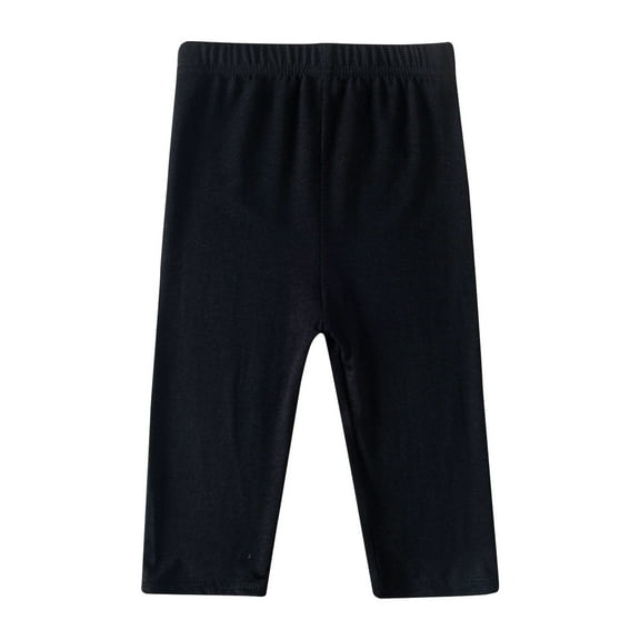 Girls Capris Leggings High Waisted Capris Leggings Yoga Athletic Tight Pants Kids Cycling Workout Pants Dance Stretchy Leggings Pants Fall Beach Pants Black 6Y