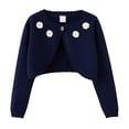 thumbnail image 1 of Girls Cardigan Cotton Soft Lightweight Bolero Shrug Knit Sweater Crop Jacket Teen Girls Button Front School Uniform shawl, 1 of 5