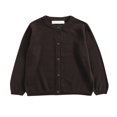 thumbnail image 1 of Girls Cardigan Long Sleeve Button Front Sweater Toddler Kids Knit School Uniforms Sweaters 3-12 Years Coffee 3, 1 of 6