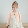 thumbnail image 1 of Girls Cardigan Long Sleeve Long Sleeve Button Closure with Bowknot Button Closure- Shrug Sweater Jacket Outwear for Toddlers & Kids, 1 of 3