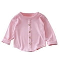 thumbnail image 1 of Girls Cardigan Pink Ribbed Knit Long Sleeve Button Front Stretchy Soft for Kids Little Kid Big Kid,Size 2-3 T, 1 of 9