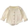 thumbnail image 1 of Girls Cardigan Ribbed Long Sleeve Button Up Beige Stretchy Soft Everyday School Wear for Kids to Big Kids,Size 5-6 T, 1 of 2