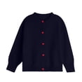 thumbnail image 1 of Girls' Cardigan Sweater Cute Heart Buttons Cotton Long Sleeve Crewneck Uniform Sweater for Girls Warm Knitted Cardigan Jacket, 1 of 7