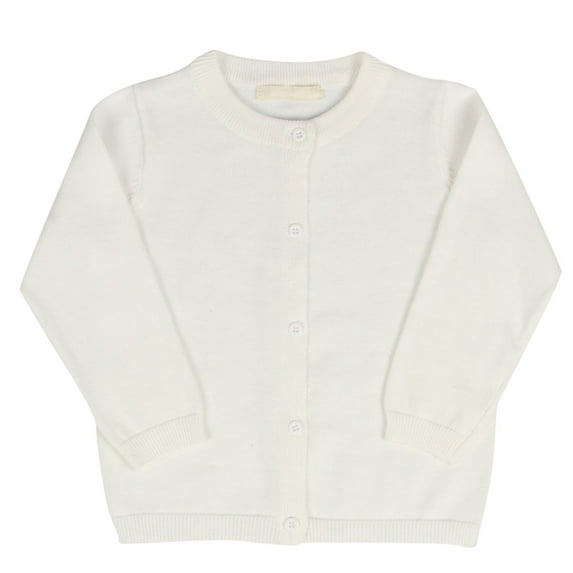 Girls' Cardigan Sweater Long Sleeve Button Down Knit Sweater with Pockets School Uniform Outerwear 4-13 Years White 3