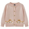 thumbnail image 1 of Girls Cardigan Sweater Long Sleeve Uniforms Knit Embroidery Button Jacket Outwear Tops, 1 of 7