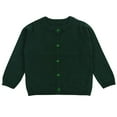 thumbnail image 1 of Girls Cardigan Sweater School Uniforms Long Sleeve Button Knit Solid Sweaters Tops Dark Green 4, 1 of 7