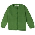 thumbnail image 1 of Girls Cardigan Sweater School Uniforms Long Sleeve Button Knit Solid Sweaters Tops Green 3, 1 of 8