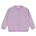 thumbnail image 1 of Girls Cardigan Sweater School Uniforms Long Sleeve Button Knit Solid Sweaters Tops Light Purple 18, 1 of 7