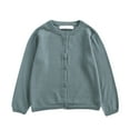 thumbnail image 1 of Girls Cardigan Sweater School Uniforms Long Sleeve Button Knit Solid Sweaters Tops Mint Green 3, 1 of 6