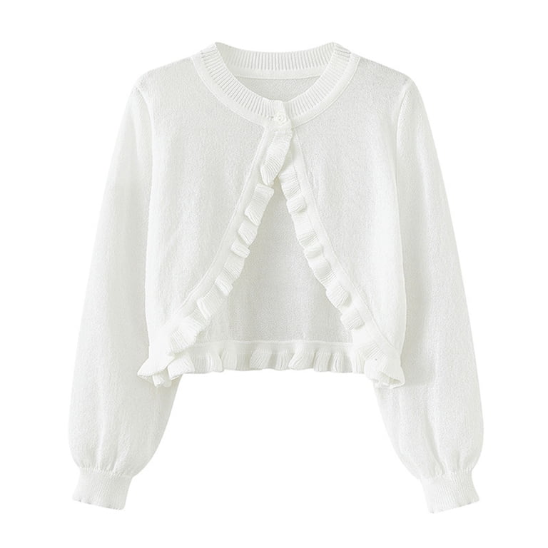 Girls Cardigan Sweater Toddler Baby Girls Shrugs Lace Long Sleeve