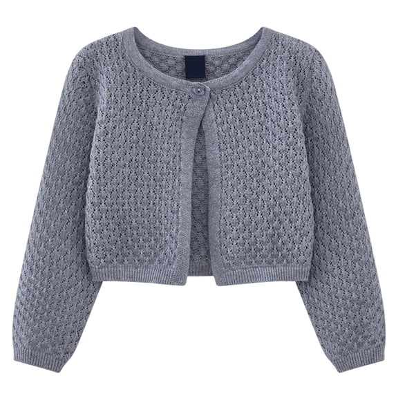 Girls Cardigan Sweaters 7-16 Girls Kids Bolero Cardigan Sweater Long Sleeve Button Knit Shrug Cropped Cover Up Top Cardigan Shrug