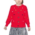 thumbnail image 1 of Girls' Cardigan with Button Loose Long Sleeve Warm Sweater Uniform Kid Knit Cardigan Sweater Fleece Knitwear Jacket Outerwear, 1 of 8