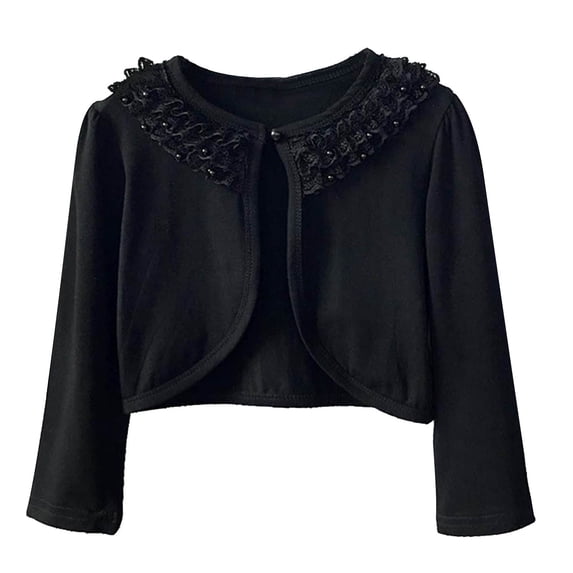 LLYwey Kids Zip up Hoodie Winter Toddler Kids Baby Girls Fashion Cute Color Long Sleeved Lace Princess Cardigan Shawl Coat New Little Boys Long Sleeve Long Cardigan Black 2-3T