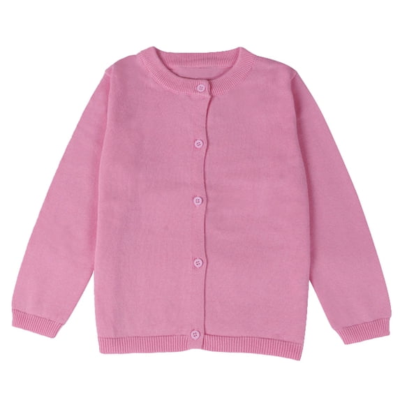 Girls' Cardigans Sweater Button-Down Cardigan Long Sleeve Uniform Toddler Cotton Knit Sweater Warm