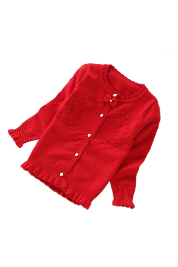 Girls' Cardigans Sweater Cotton Children School Uniform Sweaters 4-18 Years
