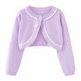 thumbnail image 1 of Girls' Cardigans Toddler Baby Girls Long Sleeve Knit Cardigans Jackets Cover up Sweater Purples 7T, 1 of 9