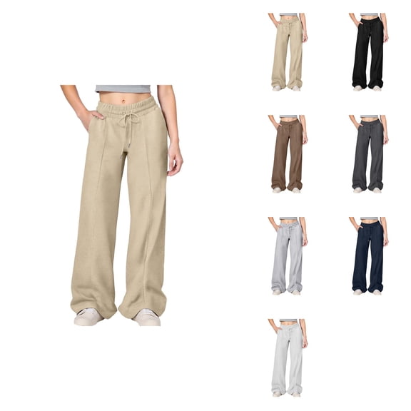 Girls Cargo Joggers Pants With Drawstring Elastic High Waist Loose Fit Wide Leg Casual Trousers For Teen Youth Comfortable Sweatpants