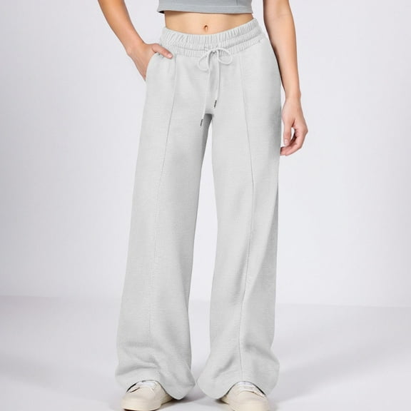 Baggy Sweatpants for Teen Girls Oversized Wide Leg Loose Sweat Pants Elastic High Waist Drawstring Athletic Casual Joggers