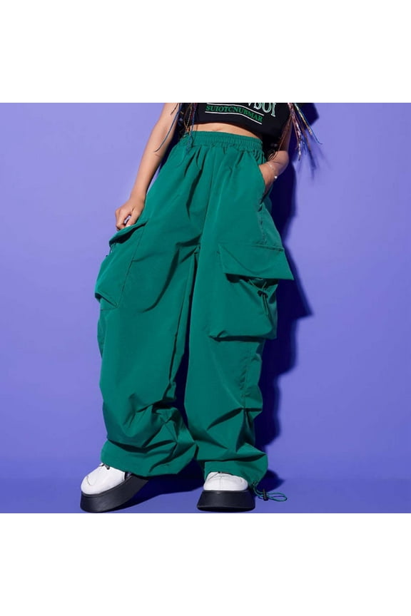 Girls Cargo Pants Baggy High Waisted Wide Leg Y2k Kids Going Out Pants for Girl Sweatpants for Teen Girls