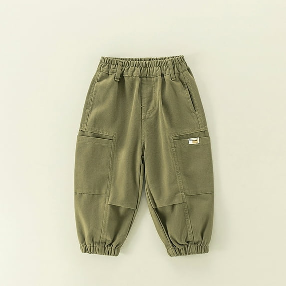 Girls Cargo Pants Loose Fit Baggy Pants Wide Leg Khaki Cargo with Pockets Girls Pants Size 6-7 Years