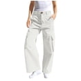 thumbnail image 1 of Girls Cargo Pants Versatile Slim Fit Straight Leg Trousers Casual Loose Sweatpants, 1 of 8