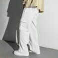 thumbnail image 1 of Girls' Cargo Pants White Cargo Pants Elastic Waist Boys Athletic Pants Girls Fashion 9-10 Years, 1 of 8