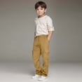 thumbnail image 1 of Girls' Cargo Pants Yellow Cargo Pants Elastic Waist Wide Leg Pants for Pants for Girls, 1 of 7