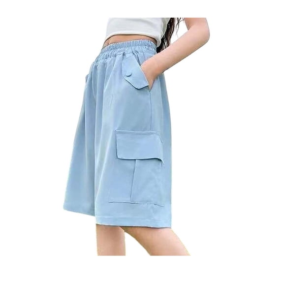 Girls Cargo Shorts Girls Lightweight Baggy Shorts Elastic Waist Shorts with Pockets Girls Size 8-9 Years Shorts